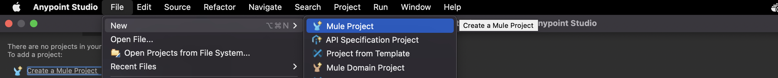 Creating a new project
